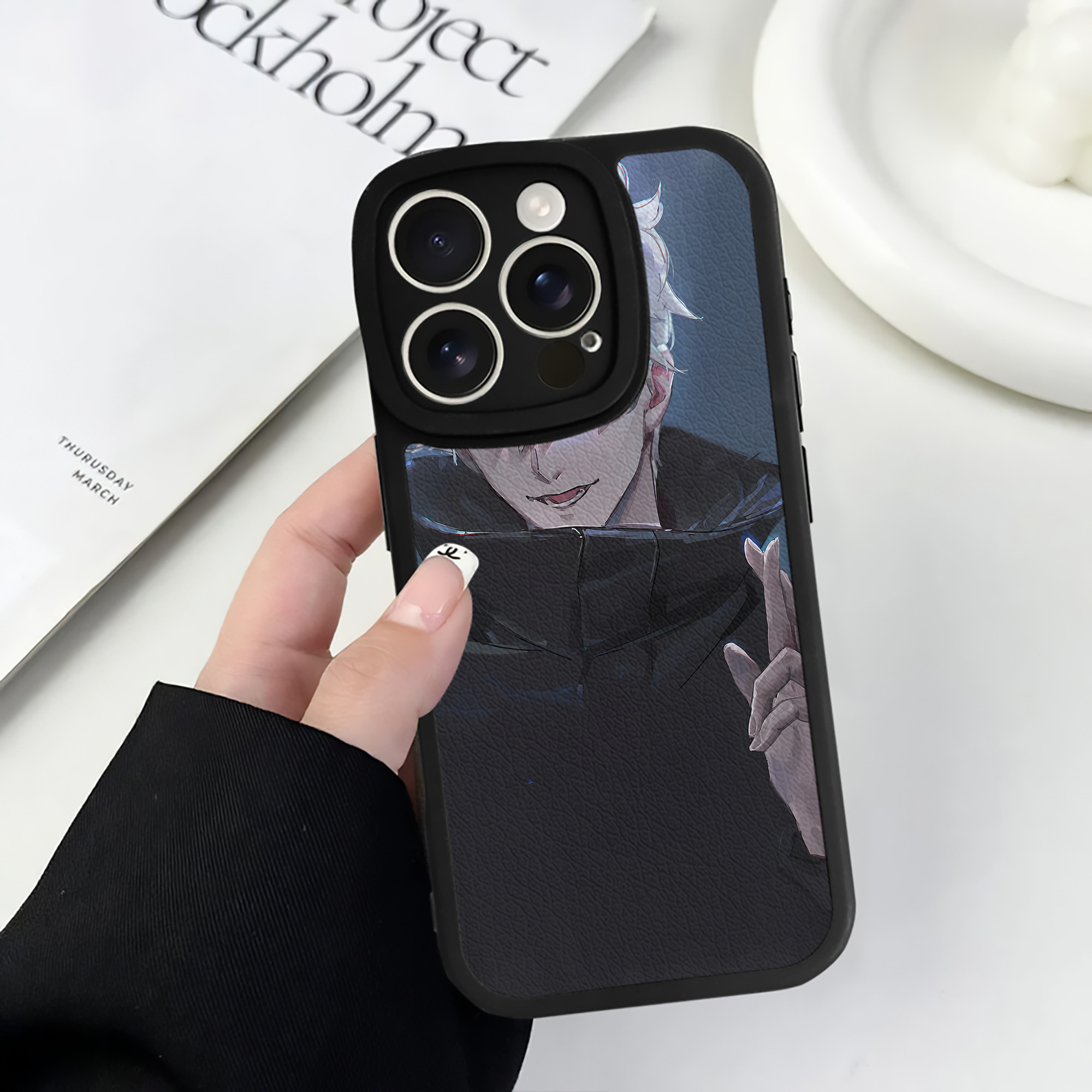 （画像用） 呪術廻戦 Jujutsu Kaisen 【iPhone 16シリーズ対応】シリコンスマホケース（レザー調） 材質：シリコン